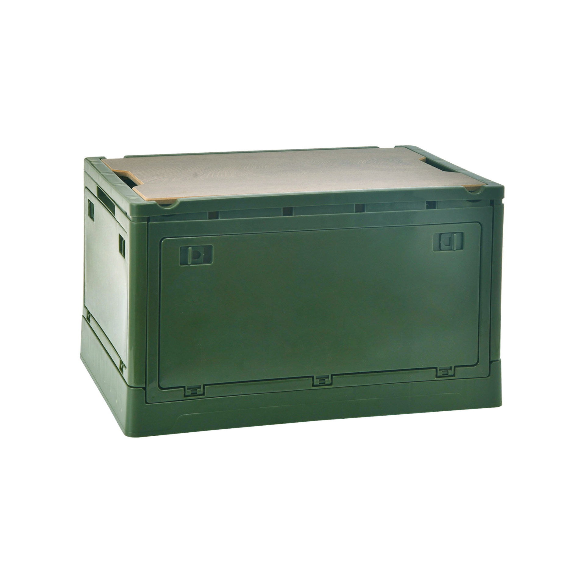 Outdoor Storage Box Side Door Camping Box Multifunctional Five Open Doors Folding Box Car Storage Box Wooden Lid