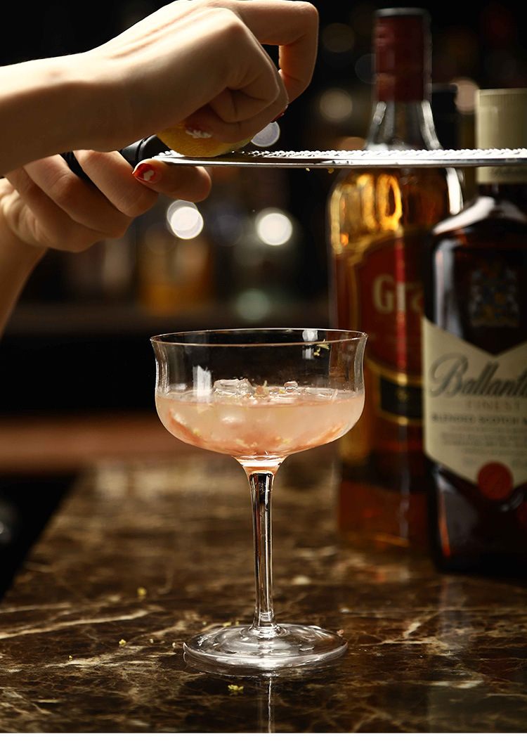 金铭轩 日式木村系马天尼杯 马提尼杯高脚反口鸡尾酒杯宽口香槟杯