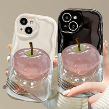 水晶苹果适用苹果16手机壳iphone16新款pro可爱14卡通max女13卡通