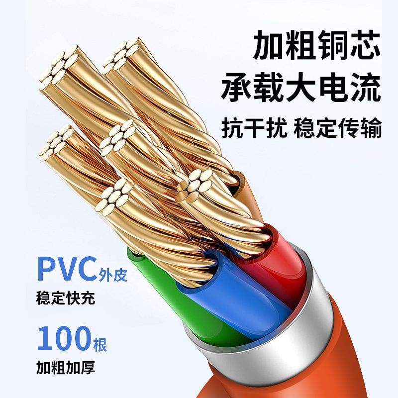 Bold Machine Customer Data Cable One-to-Three Fast Charging Applicable to Android Huawei Apple Three-in-One Charging Cable Typec