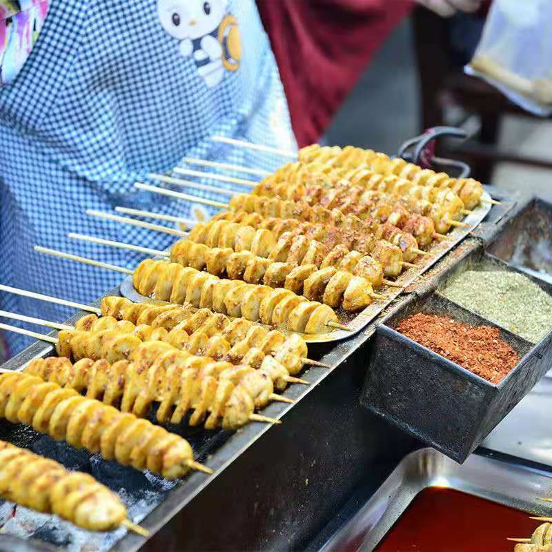 烤面筋手工烤大面串烧烤油炸香辣半成品素食面筋卷串串商用批发厂