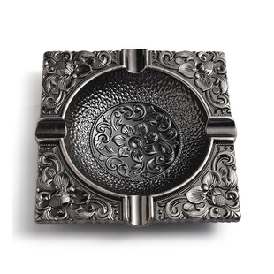 铜烟灰缸创意家用翻盖富贵烟灰缸商用刻logo大号纯黄铜烟灰缸批发