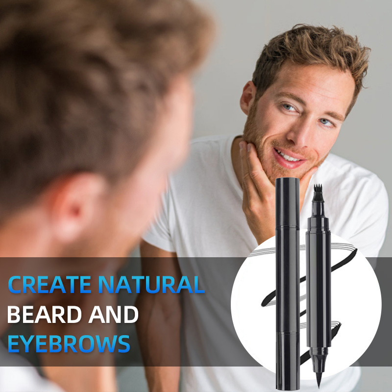 Beardpen男士胡子填充笔 防水防汗四头胡须描笔无LOGO