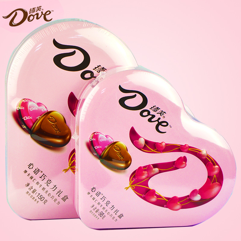 德芙心语巧克力牛奶夹心混合情人节送女友情侣表白礼盒98g/150g
