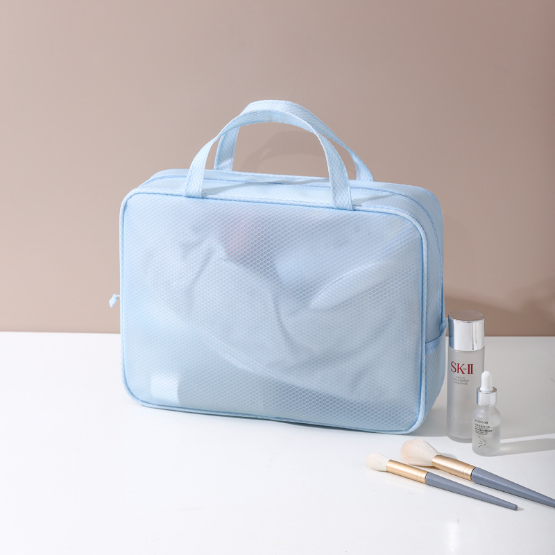 cross-border muni minimalist travel blue eva mesh folder waterproof wash bag travel storage cosmetic bag large