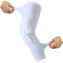 跨境热压篮球护膝蜂窝防撞护具装备 透气排汗加长款护腿运动护膝