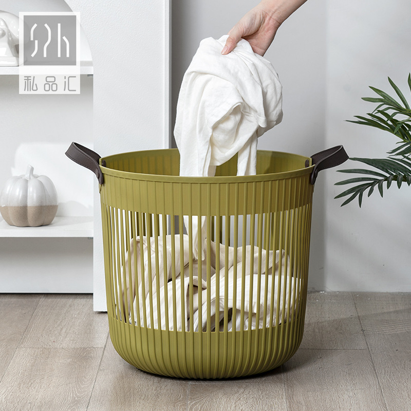 Roman Pattern Plastic Laundry Basket Large Capacity Portable Storage Basket Clothes Basket Household Hollow Toys Storage Basket