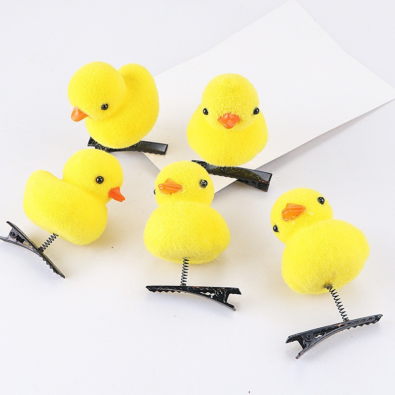 Popular Ornament Cartoon Little Yellow Duck Spring Hairpin Cute Children's Women's Hair Ornaments Headdress Stall Night Market Goods Wholesale