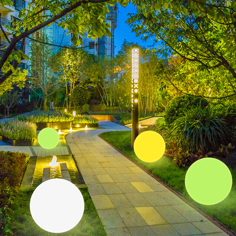 led发光圆球灯 婚庆摄影舞台七彩球灯户外防水装饰球形庭院景观灯