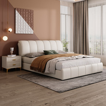 科技布艺床2×2.2米大床两米主卧现代简约奶油风北欧轻奢储物婚床