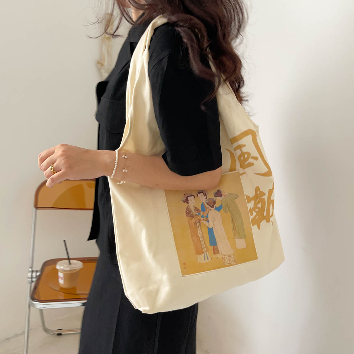 国潮小众文艺复古汉服中国风夏帆布包大容量手提单肩包布袋包大女