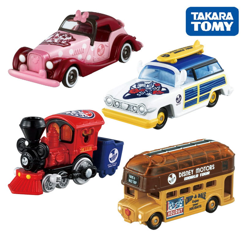 tomy多美卡合金车模dm环球梦之旅米奇米妮唐老鸭阳光巴士奇奇蒂蒂