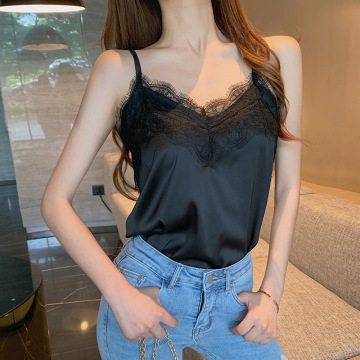 气质百搭外穿性感吊带背心女小心机内搭缎面蕾丝上衣夏-阿里巴巴