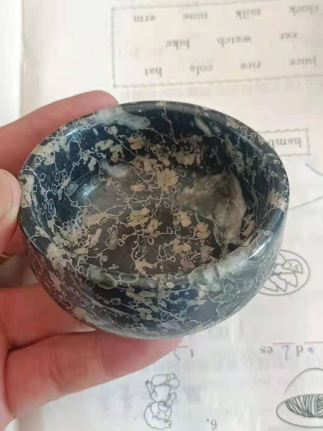 梅花玉碗真玉原石玉石茶杯洛阳梅花玉杯子茶具礼品