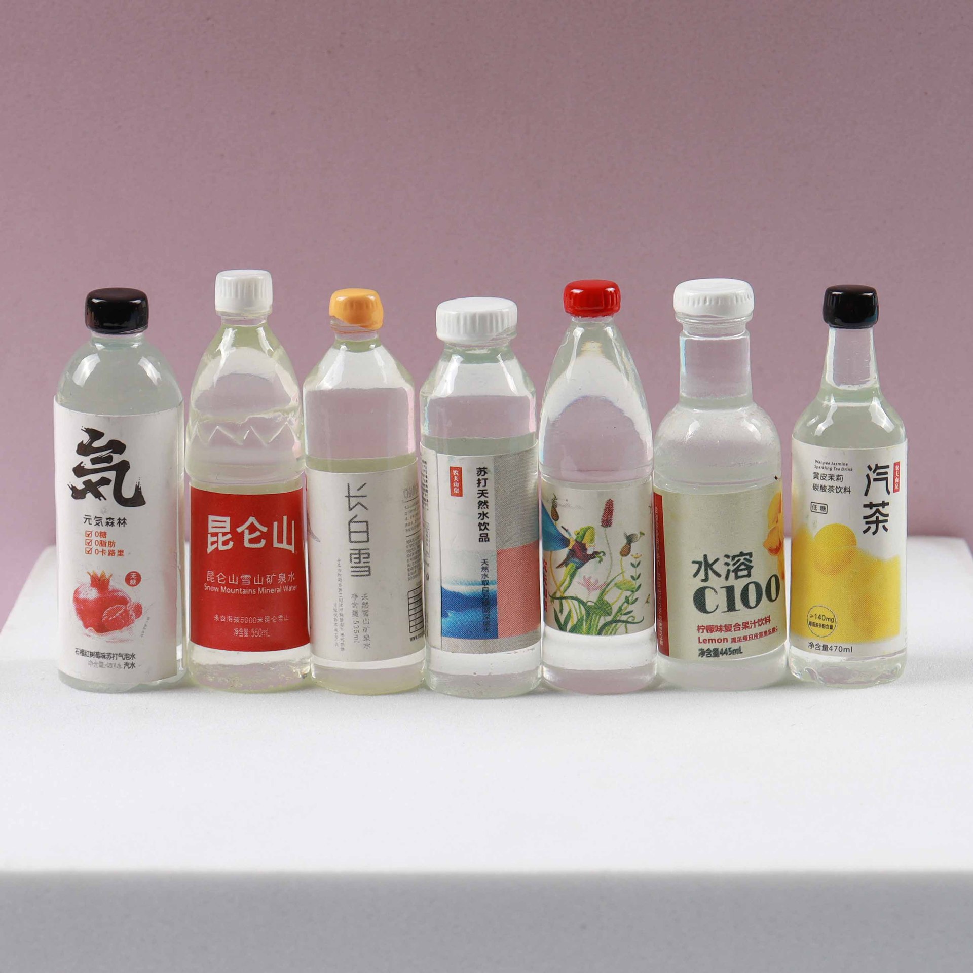 Diy Simulation Mini Cute Resin Beverage Bottle Small Bottle Phone Case Keychain Hairpin Decorative Material Wholesale