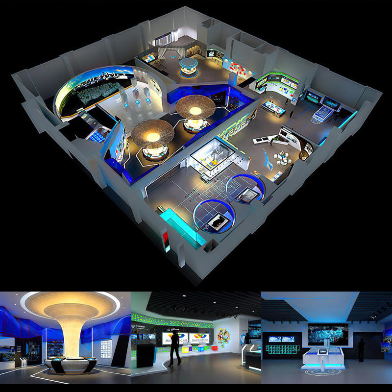 多媒体数字展厅规划馆展厅设计方案效果图3d效果图制作科技展览
