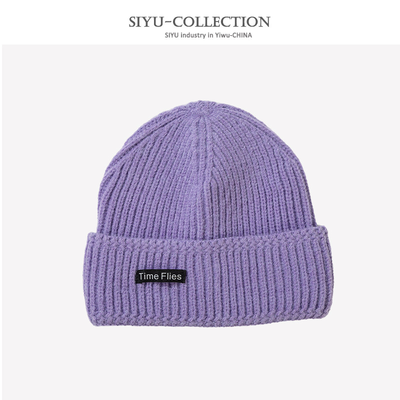 2021 New Hat Trendy Autumn and Winter Women's Korean Warm Woolen Cap Outdoor Student Couple Street Melon Hat Men's Knitted