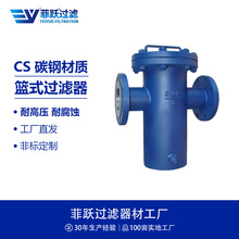 菲跃碳钢篮式管道过滤器吊环螺栓快开可衬胶防腐表面防锈漆过滤器