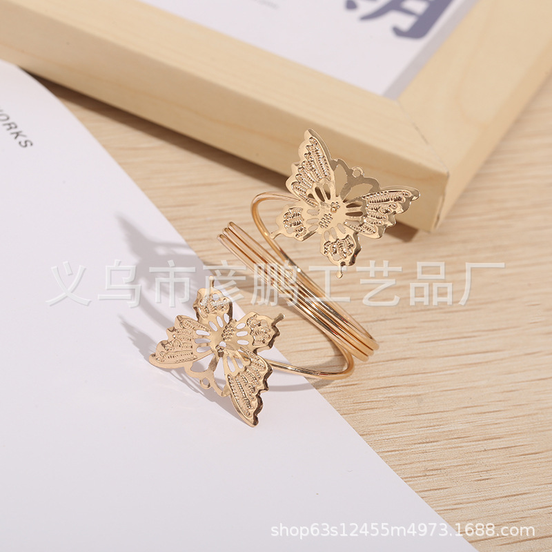 Exclusive for Cross-Border Spring Bow Napkin Ring Hotel Dining-Table Decoration Napkin Ring Wedding Exquisite Napkin Ring Wholesale