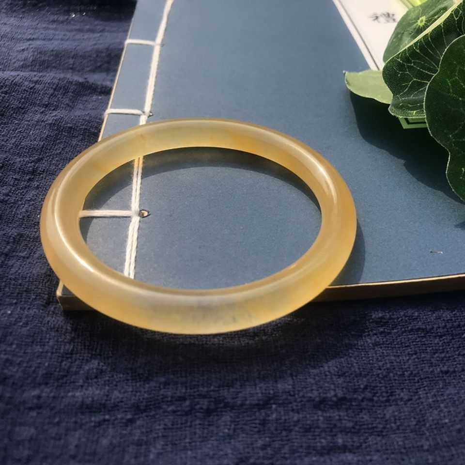 女友气质冰种玉金丝玉玉镯