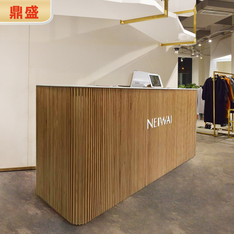 日式收银台女装服装店吧台柜台前台接待台旅游名宿实木复古收银台