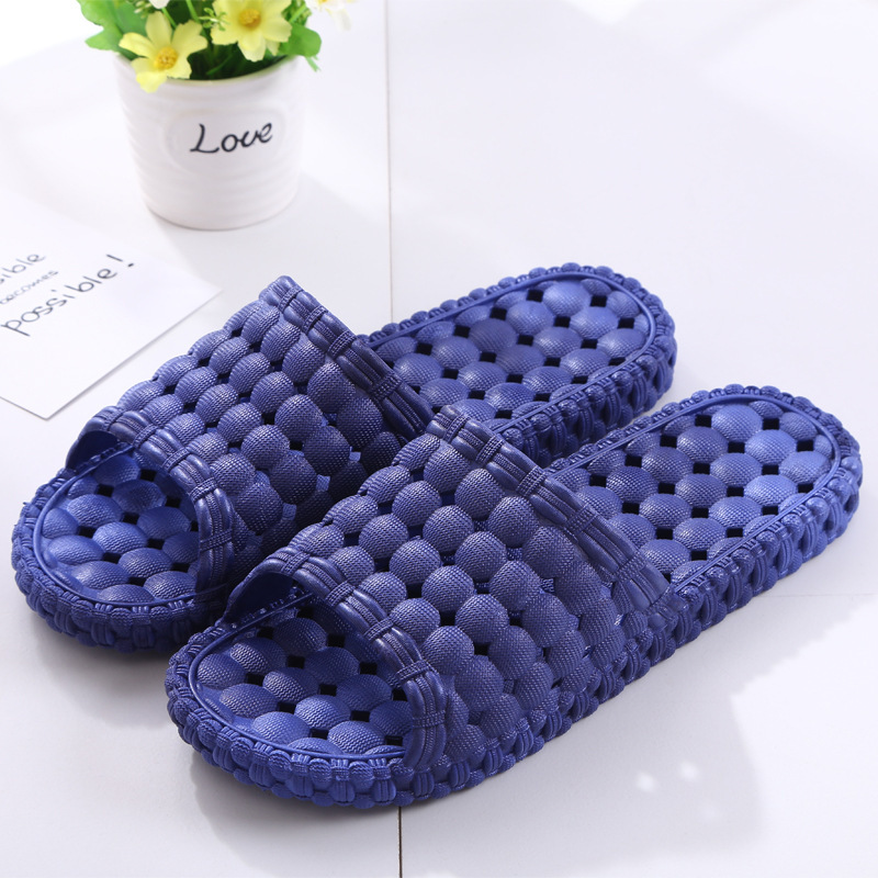 Summer New Blowing Plastic Slippers Men's and Women's Home Hotel Bathroom Bath Leaking Hollow Slippers Wholesale