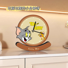 猫和老鼠卡通摆件高级感家居电视柜书桌装饰品客厅现代办公室钟表