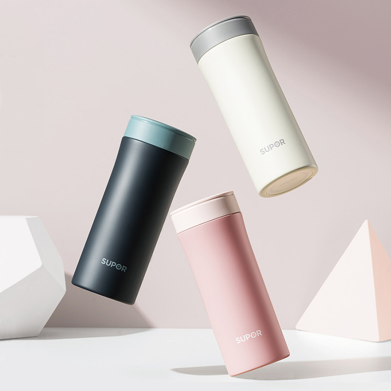 苏泊尔保温杯男女学生简约便携小巧316l不锈钢大容量刻字茶水杯子