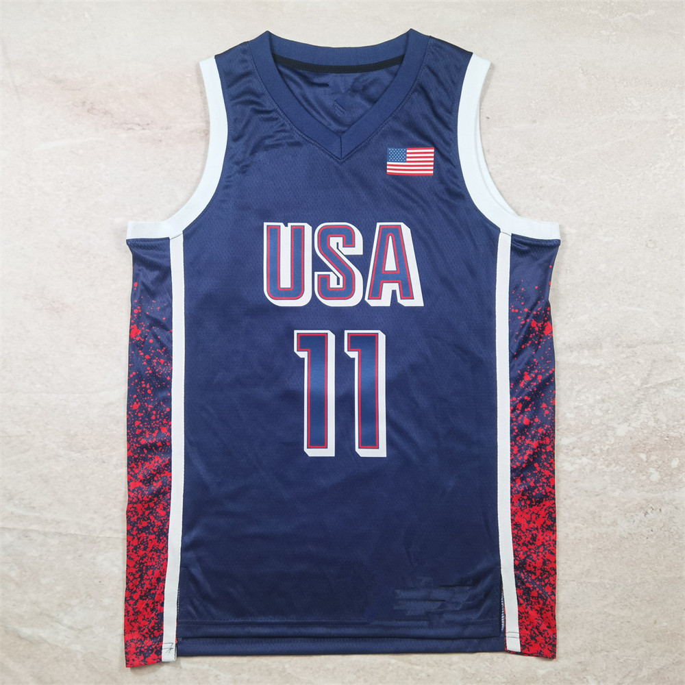 外贸球衣货源24款美国国家队热压球衣11号恩比德 embiid jersey