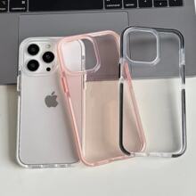 适用苹果15手机壳iPhone13防摔气囊双色透明保护套12防撞条11软14