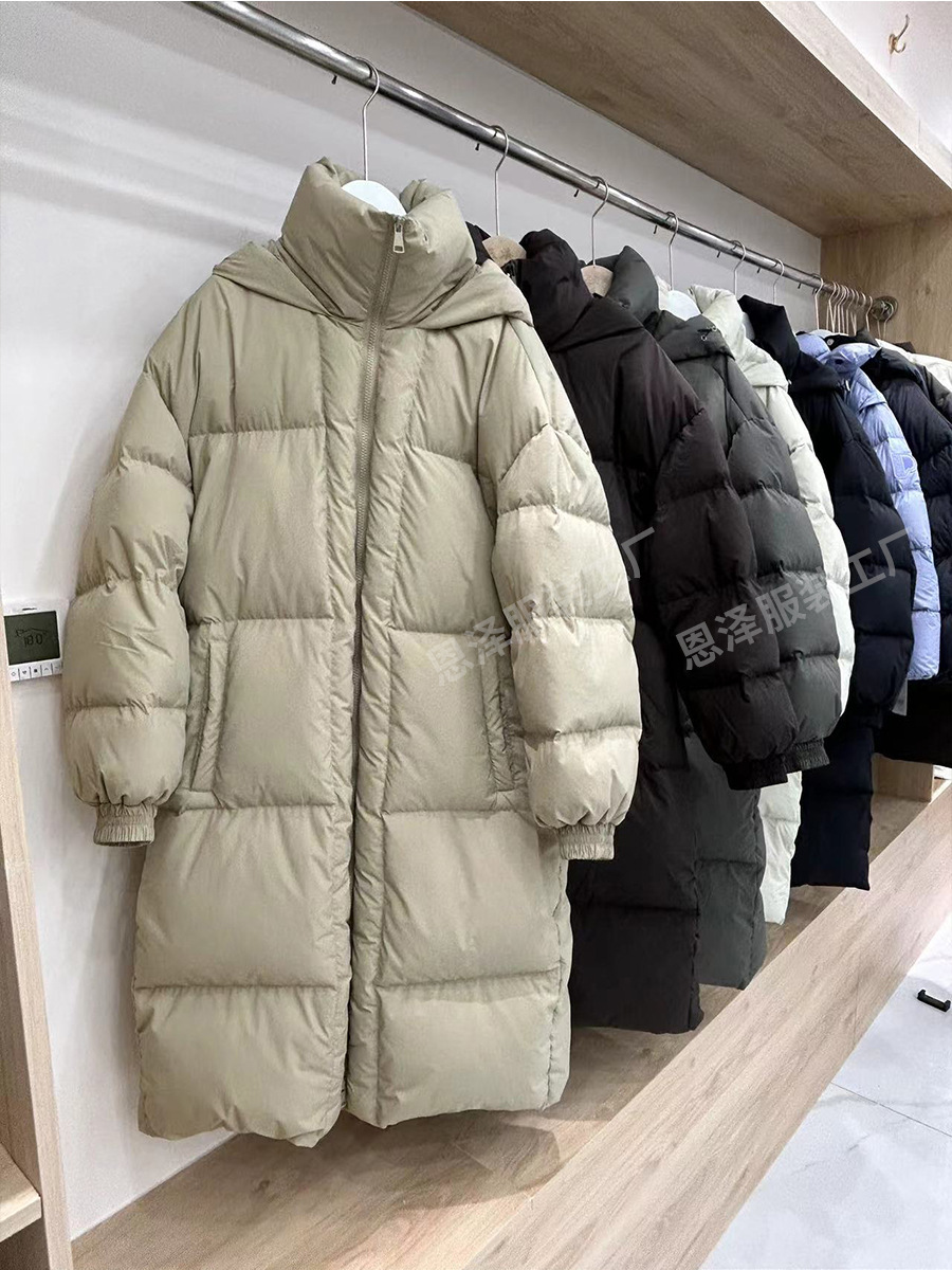 2023 New Croissant down Jacket Female Long below the Knee 90 National Standard White Duck down Thickened Popular Ladies Thick Coat