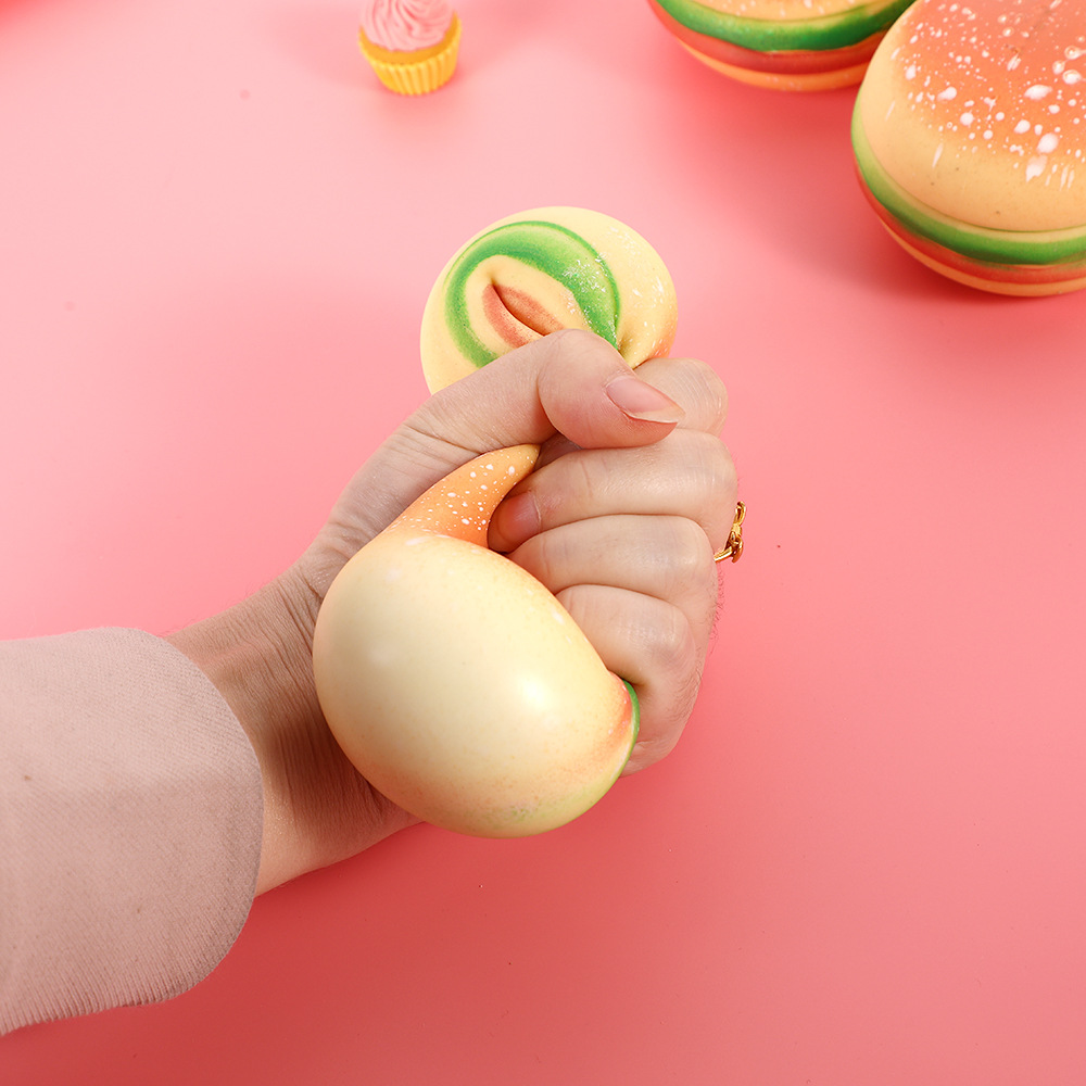 Decompression Hamburger Vent Ball Simulation Candy Toy Squeezing Toy Student Decompression Vent Toys Useful Tool for Pressure Reduction Factory Wholesale