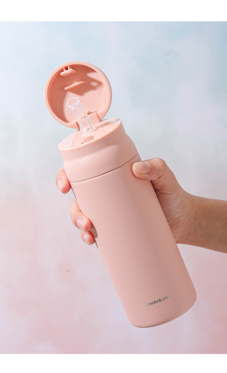 乐扣憧憬弹跳盖保温杯350ml小巧带吸管lhc3258礼品印制商务送礼