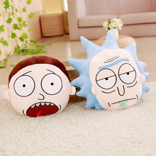 跨境新款Rick and Morty动漫周边毛绒玩具瑞克和莫蒂抱枕靠垫
