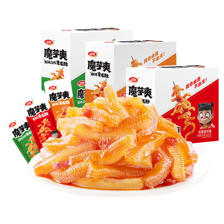 卫龙 魔芋爽素毛肚360g盒装20包魔芋丝辣条小吃肉类休闲零食批发