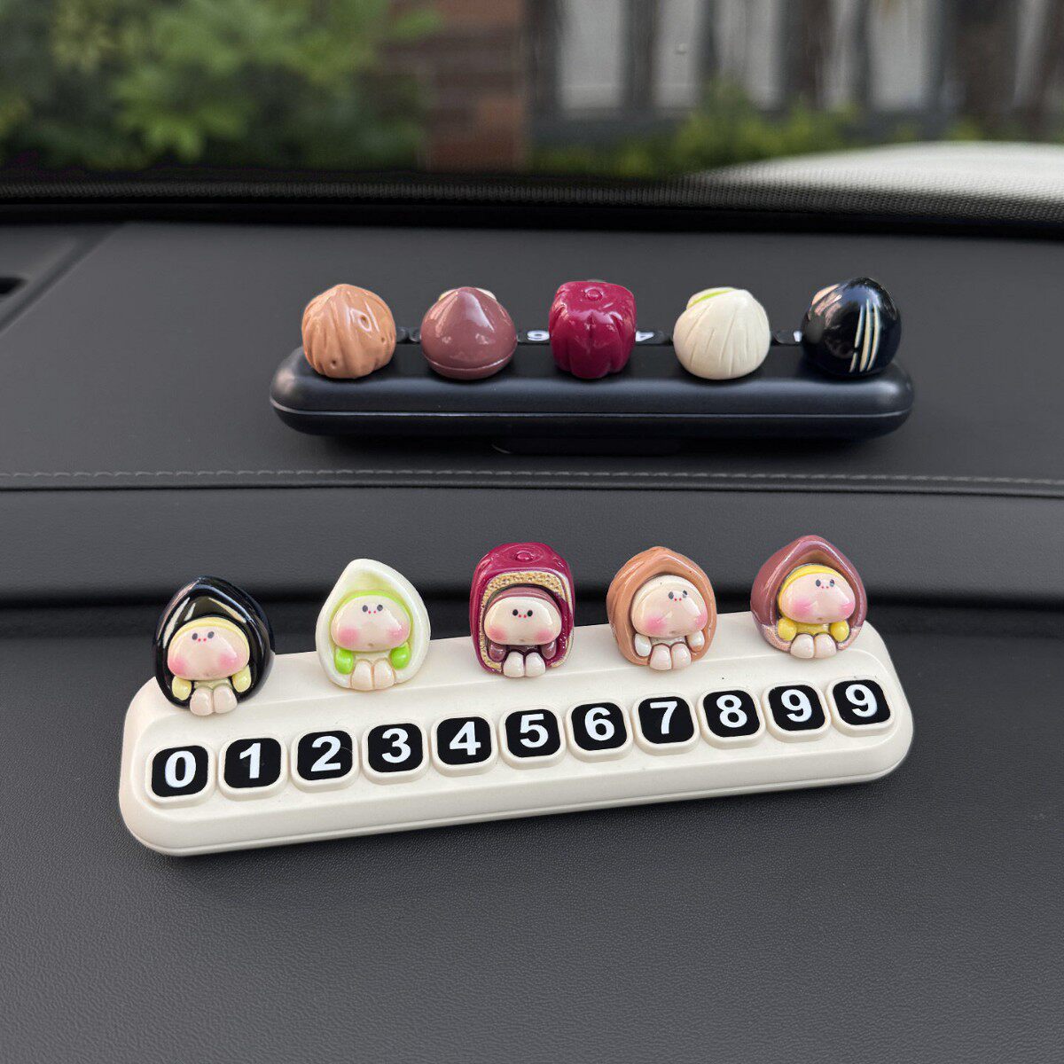 挪车电话牌新款萌粒坚果汽车内车载临时停车号码牌装饰品可爱摆件