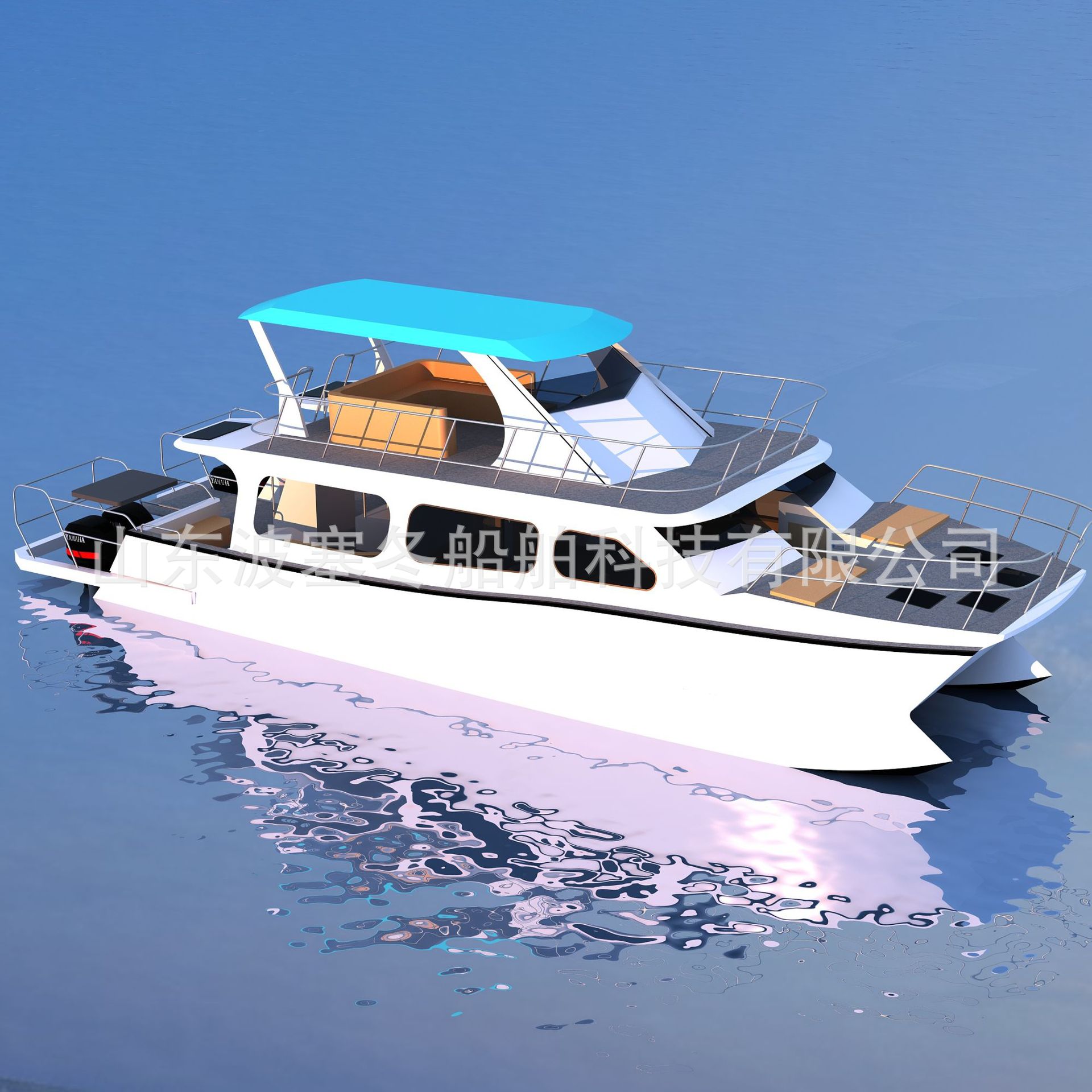 波塞冬船舶定制40~80尺铝合金豪华游艇游钓艇休闲观光公务执法船