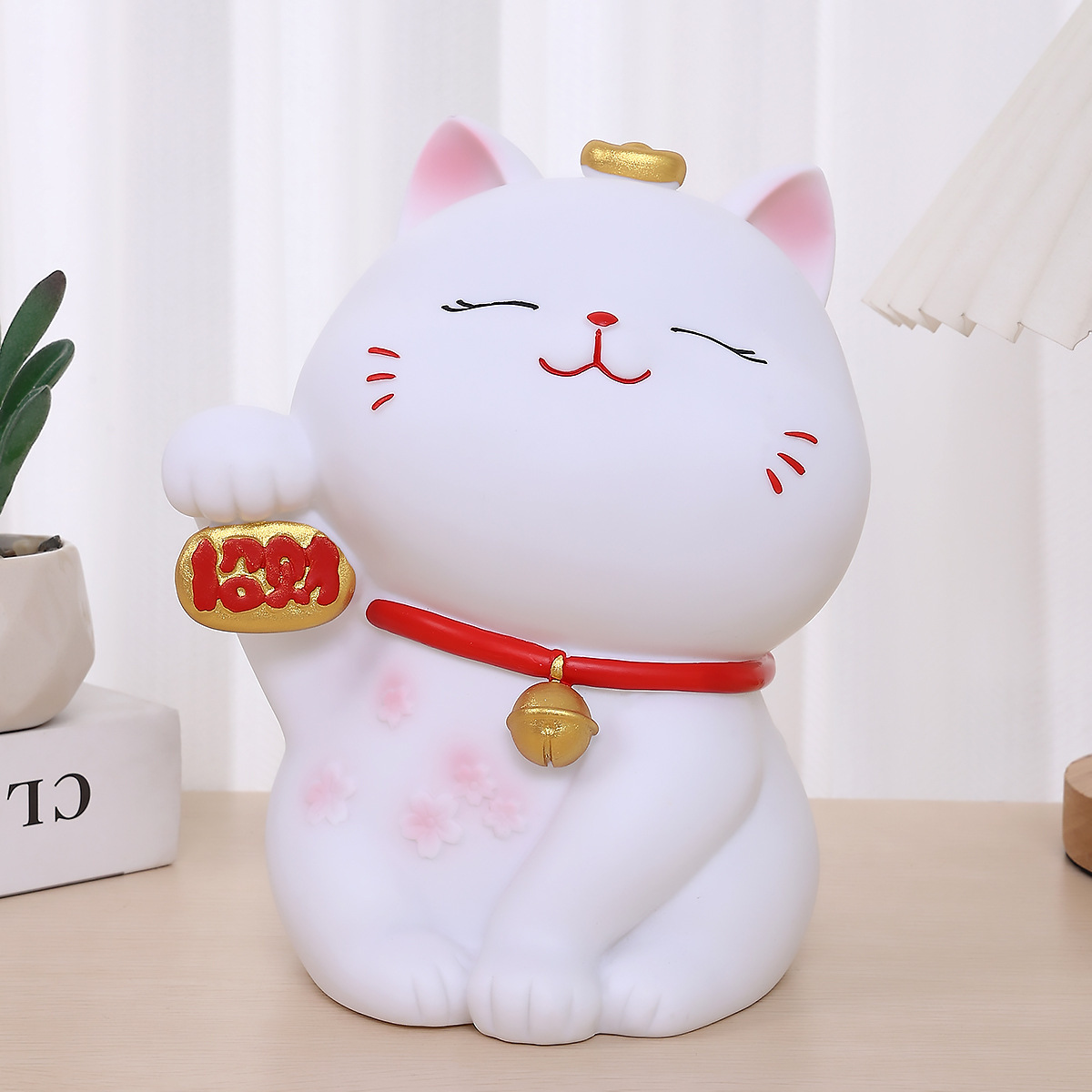 新款招财猫摆件大号招财猫储蓄罐搪胶防摔存钱罐开业新年礼物摆设