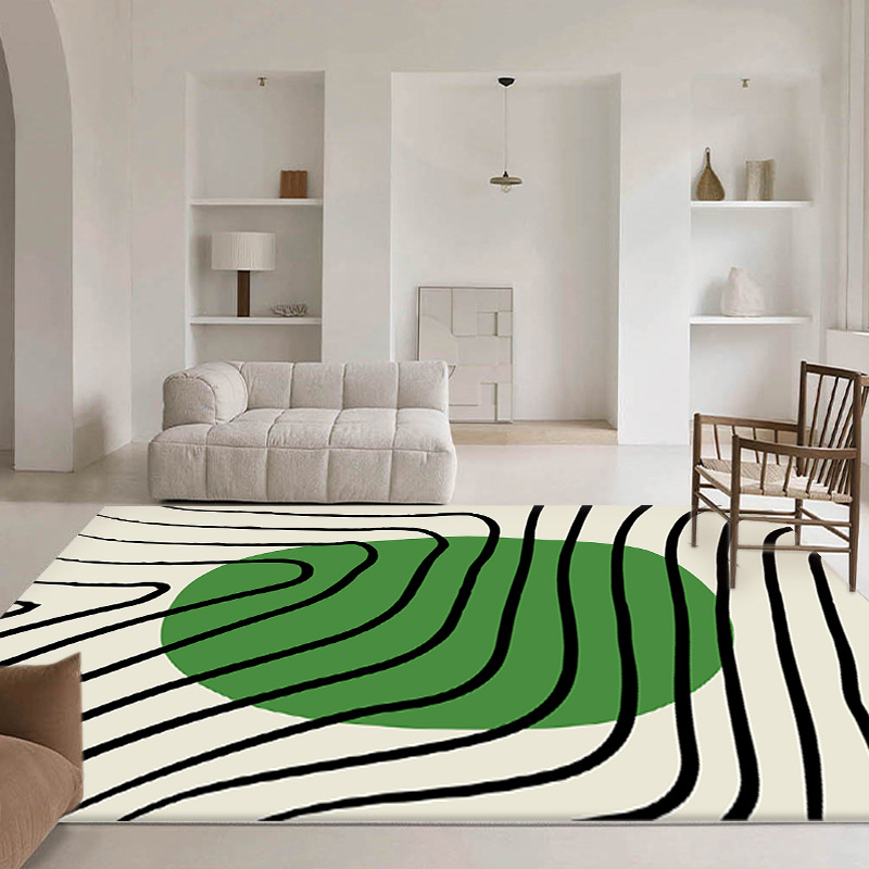 Nordic Simple Abstract Lines Living Room Carpet Sofa and Tea Table Full Carpet Plant Girly Bedroom Bedside Blanket