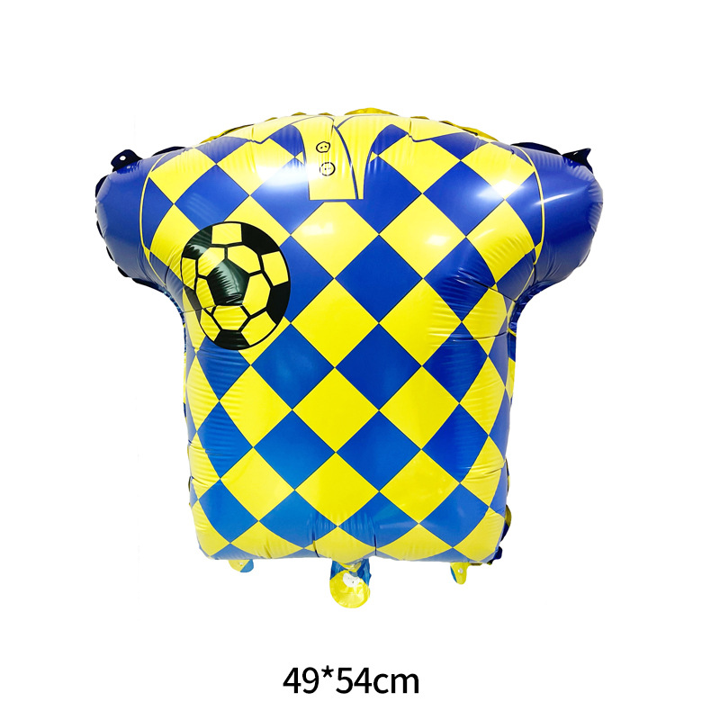 Qatar World Cup Special-Shaped Jersey Aluminum Film Balloon Football Theme Games Scene Atmosphere Decorative Balloon