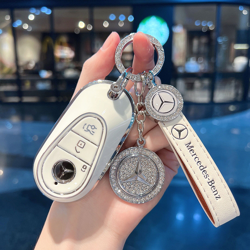 适用奔驰新c级钥匙套c200l壳c260l新s级e级glc包cle车eqseqe扣女