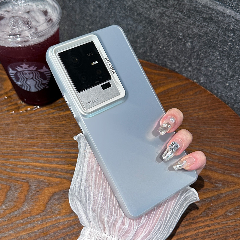 彩银纯色高级感适用oppofindx6pro手机壳vivox100磨砂硬壳iqoo12