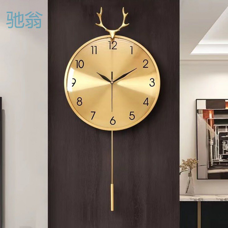 a9e挂钟客厅新款2023创意钟表家用挂墙石英钟墙上静音免打孔网红
