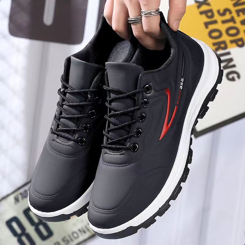 2023 Spring and Summer New Casual Shoes Leather Waterproof Trendy Shoes Men's Sports Running Shoes