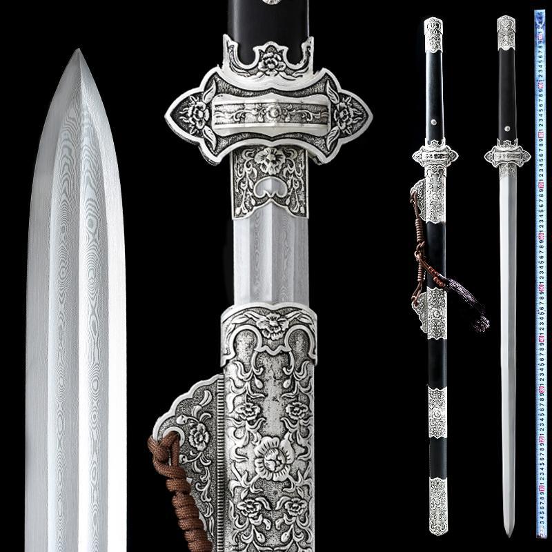 tang jian sword real sword longquan city yu‘s eight-sided wooden sword long self-defense cold weapon tang cross knife not open blade