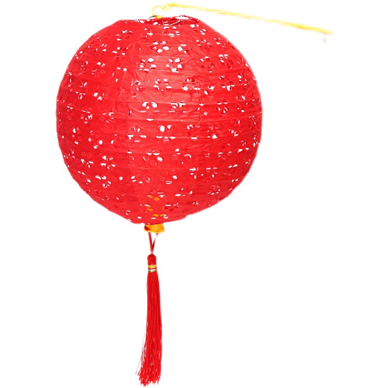 新年镂空灯笼儿童手工diy制作幼儿园过年大红发光挂饰元旦小花灯