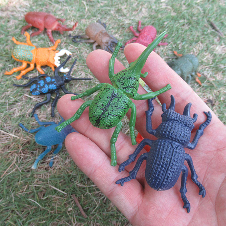 甲虫玩具12款仿真模型独角仙南洋战神毛象长戟大兜虫锹形昆虫公仔