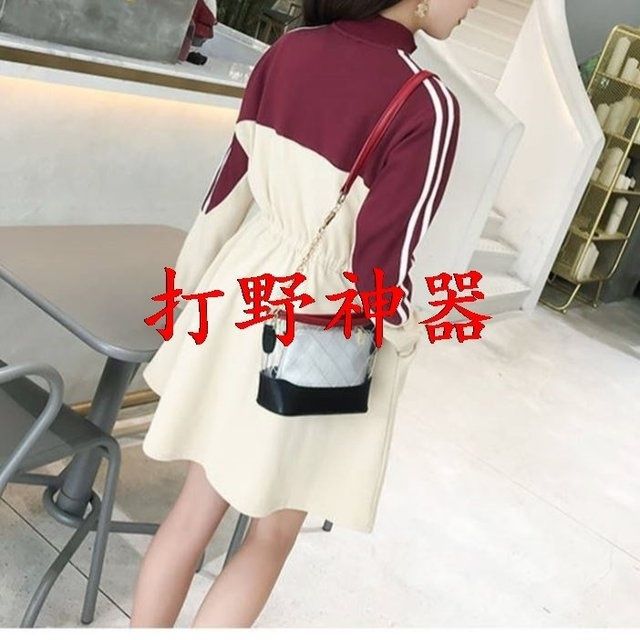 户外打野高贵优雅气质前拉链连衣裙秋连衣裙大码女装中长款