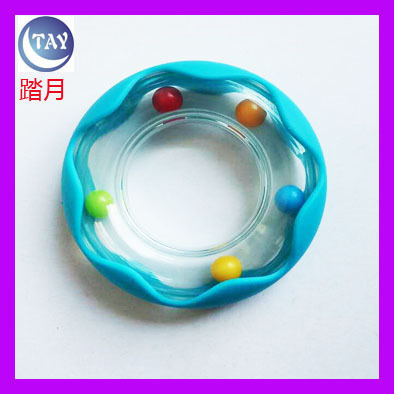 Baby Comfort Bed Bell Rattle Maternal and Child Toys Plastic Handbell Transparent round Ring Accessories Stroller Pendant Wholesale