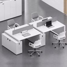 职员办公桌6人位白色简约屏风单人双人工位四人位办公电脑桌组合